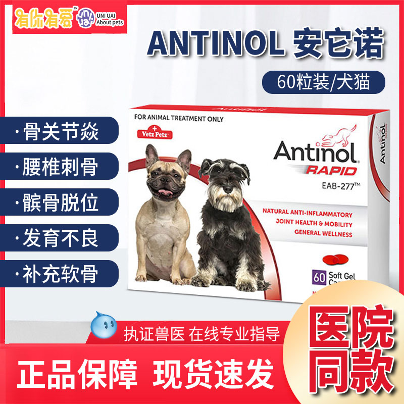 安它诺Antinol安适得277软骨素猫咪狗关节强髌骨刺心血管保护