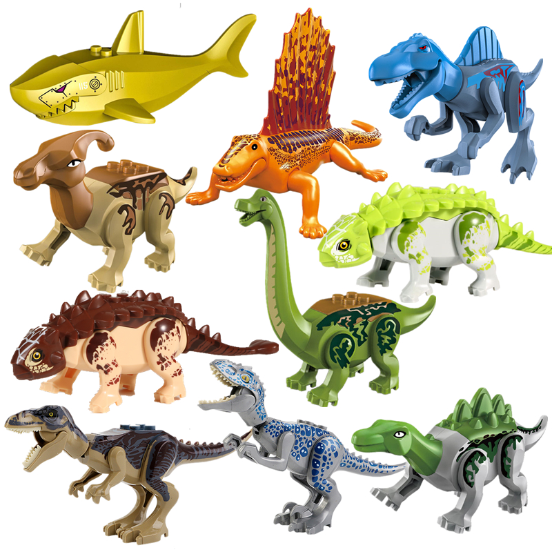 拼装恐龙益智侏罗纪积木甲龙沧龙暴虐龙霸王龙世界公园男孩子玩具