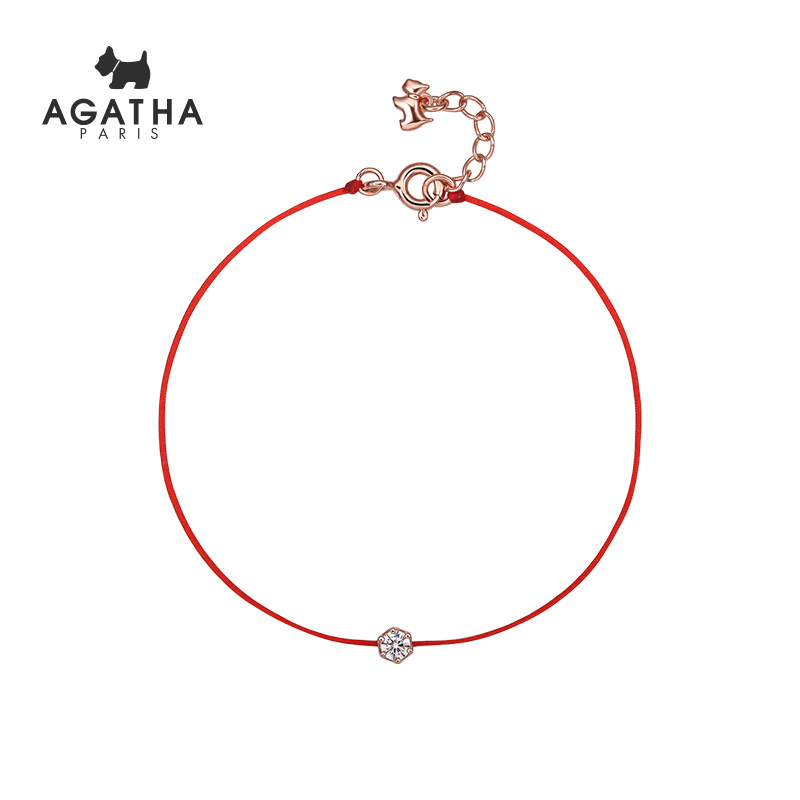【进口免税】Agatha瑷嘉莎新款手链女七彩红绳手绳编织绳本命年