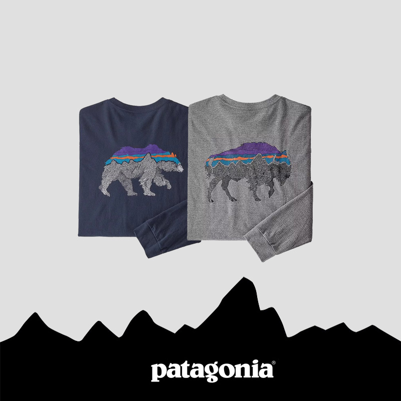 patagonia巴塔男士长袖T恤 Back for good 动物主题休闲印花38580