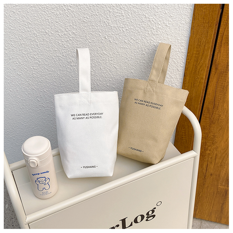 新款小布包包手提迷你帆布包儿童咖啡水杯袋子可定制空白加急