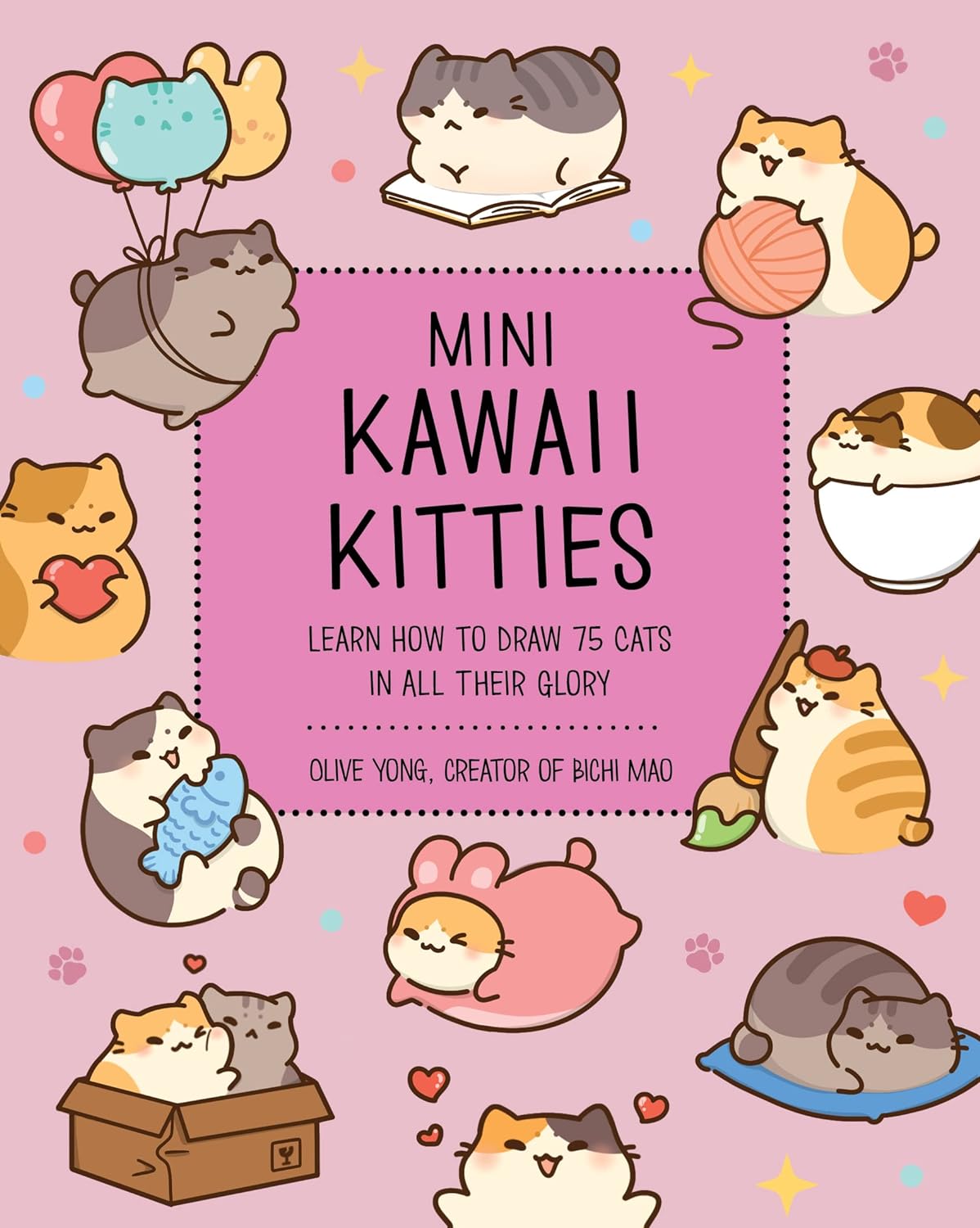 现货 可爱猫猫简笔画 英文原版 75只猫的日漫风手绘漫画教程 Mini Kawaii Kitties Olive Yong