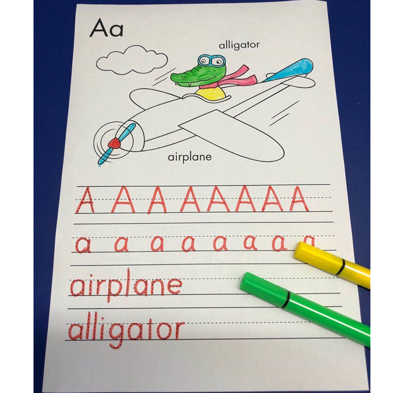 幼儿园儿童26个英文字母发音表描红练字帖本益智3到6岁涂色本