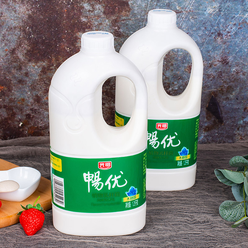 光明畅优1.25kg桶装酸奶低温奶大桶家庭装植物乳杆菌风味发酵乳