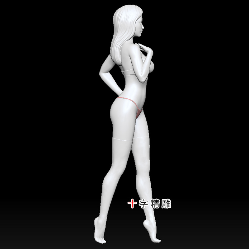 二次元手办stl美女圆雕图少女三维模型精雕女性比基尼3d打印素材
