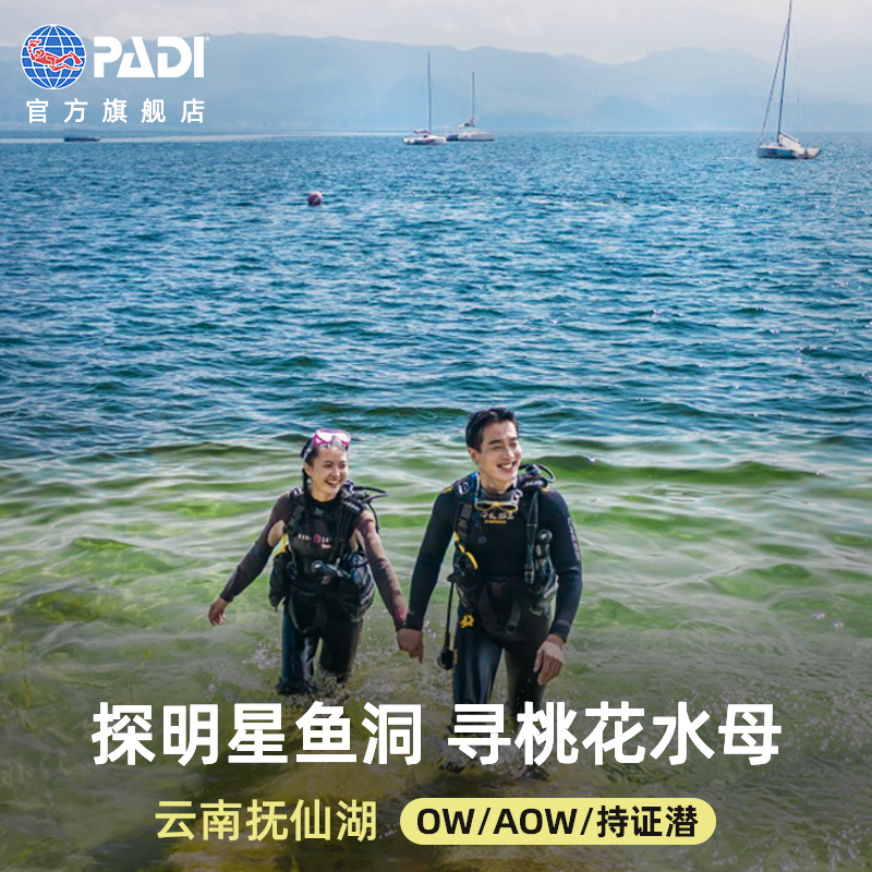 云南抚仙湖零海拔PADI潜水考证OW/AOW/持证潜明星鱼洞青鱼阵