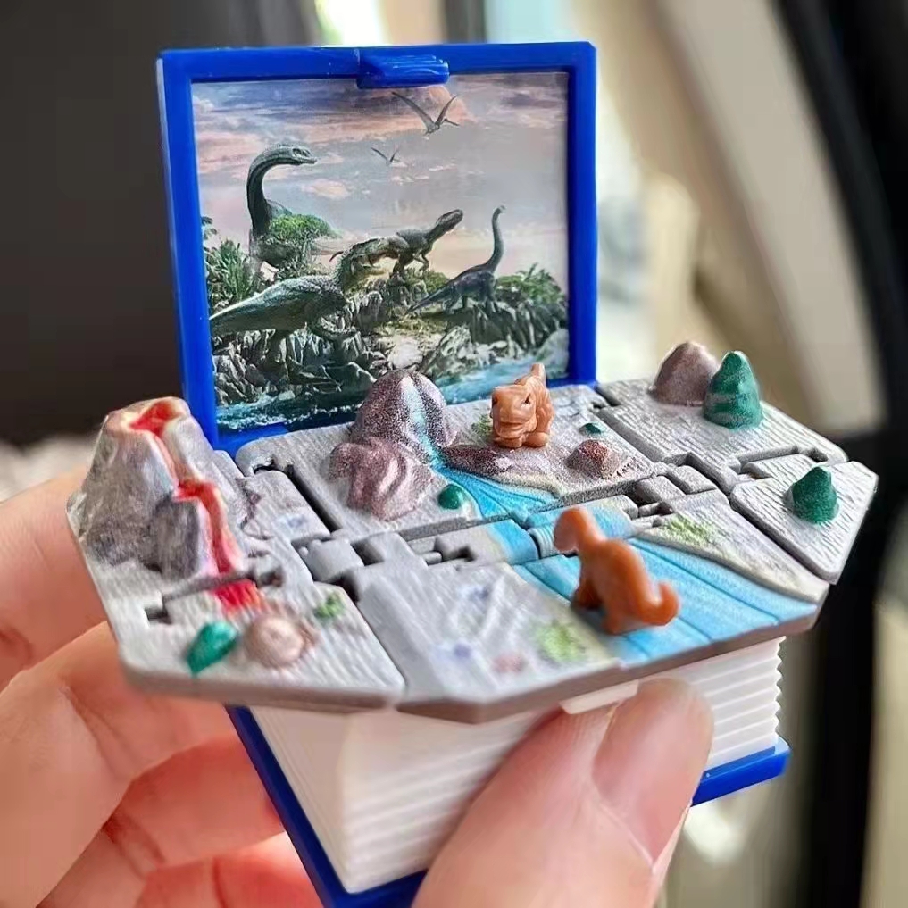 3D立体折叠弹爆书恐龙迷你小书儿童玩具礼物小学生书包挂件钥匙扣