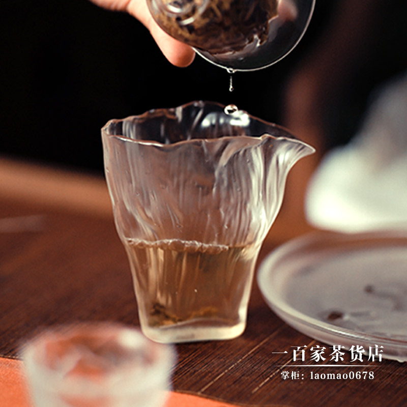 梁明毓原创设计古法琉璃茶具 荷叶公道杯匀杯 干泡茶席茶空间唯美