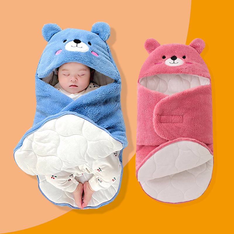 婴儿包被睡袋秋冬季加厚外出新生的儿冬天抱被多功能初生宝宝用品