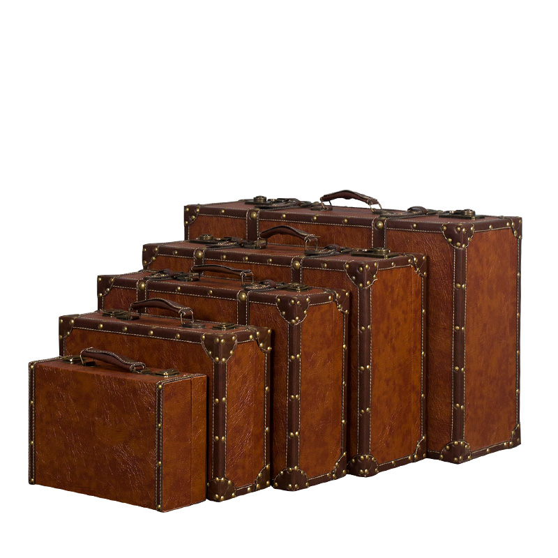 复古手提箱定制箱子旅行箱橱窗软装展示箱木箱陈列道具皮箱行李箱
