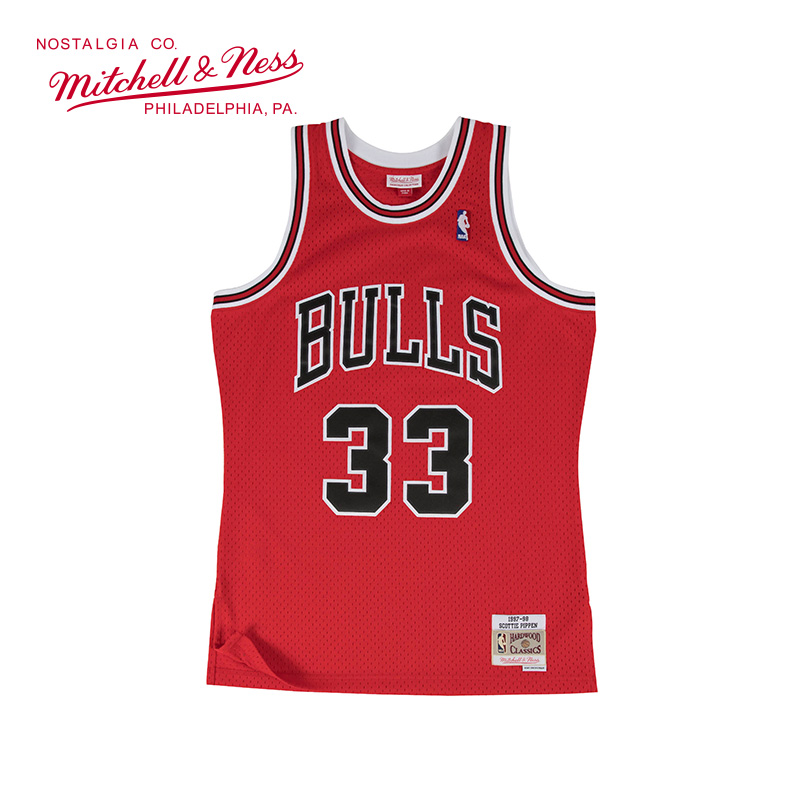 Mitchell&Ness皮蓬97-98年公牛队SW复古MN篮球服运动上衣背心球衣