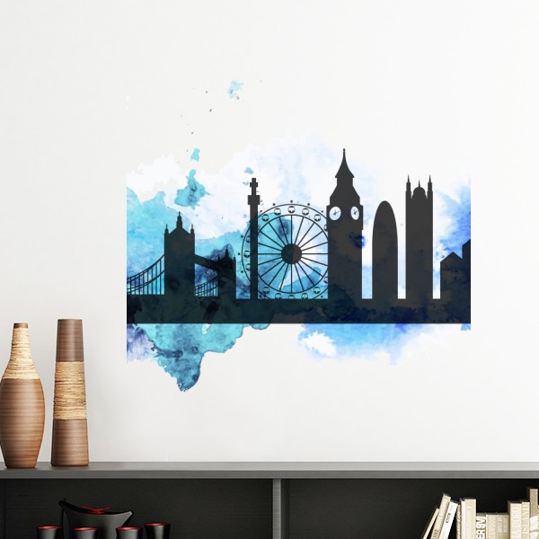 伦敦塔桥剪影英国城市墙贴壁纸房间贴花