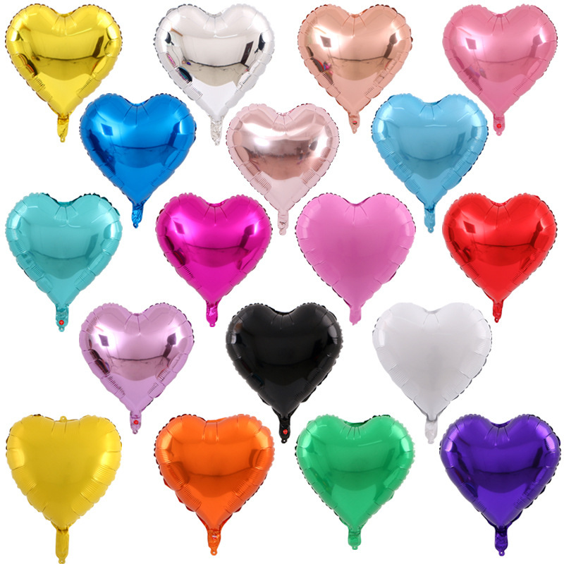 18寸爱心形气球装饰铝膜气球卡通生日派对开业店面庆祝布置