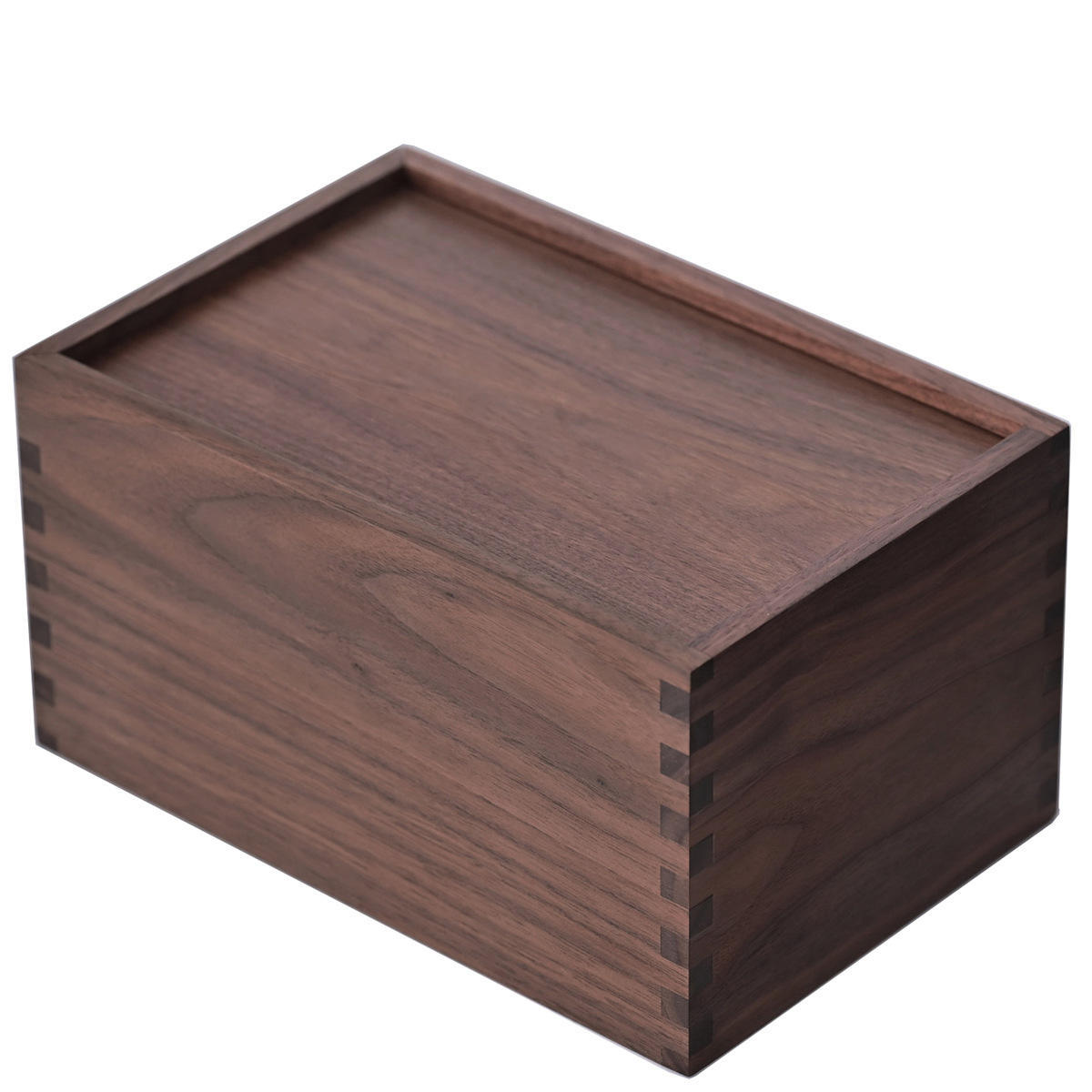 9V7T黑胡桃木盒子全实木木制收纳盒榫卯结构复古怀旧抽拉盖推拉盖