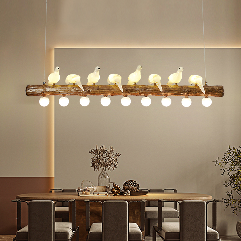 北欧风格创意个性小鸟餐厅吊灯简约现代饭厅餐桌茶室民宿吧台灯具