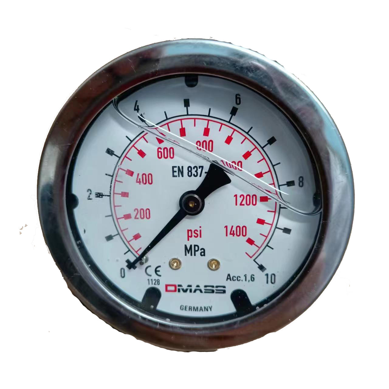 DMASS德玛仕EN837-1 德国压力表MBB06U-250-1油压表 液压表可拆边