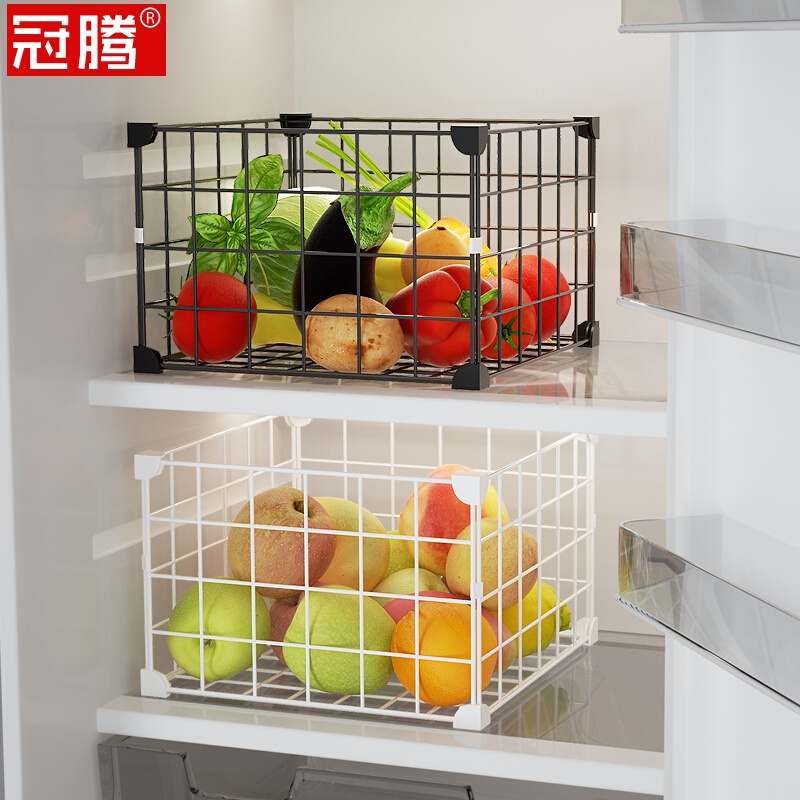 厨房收纳盒30×30水果置物篮铁丝网蓝子铁艺框桌面整理方形