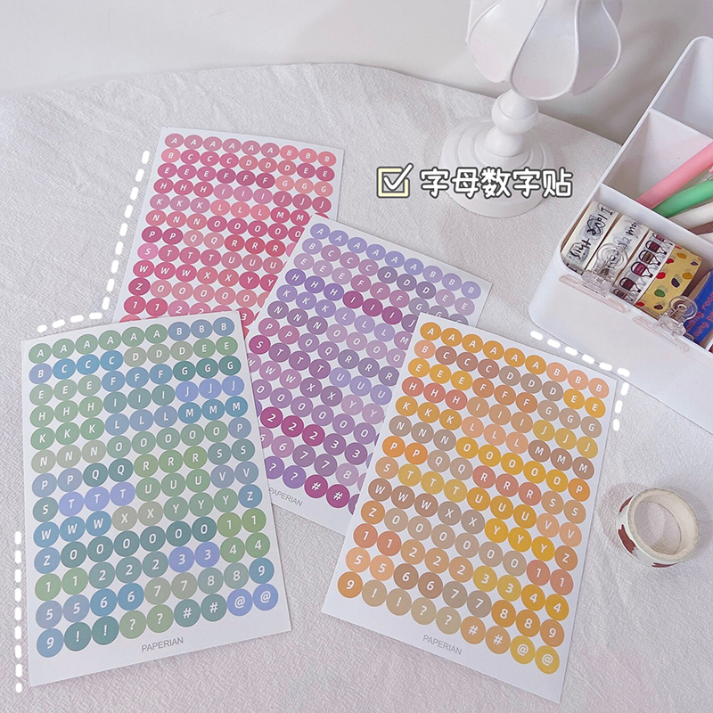 韩国咕卡手账贴纸ins风英文字母数字贴纸手机装饰图案手帐素材包