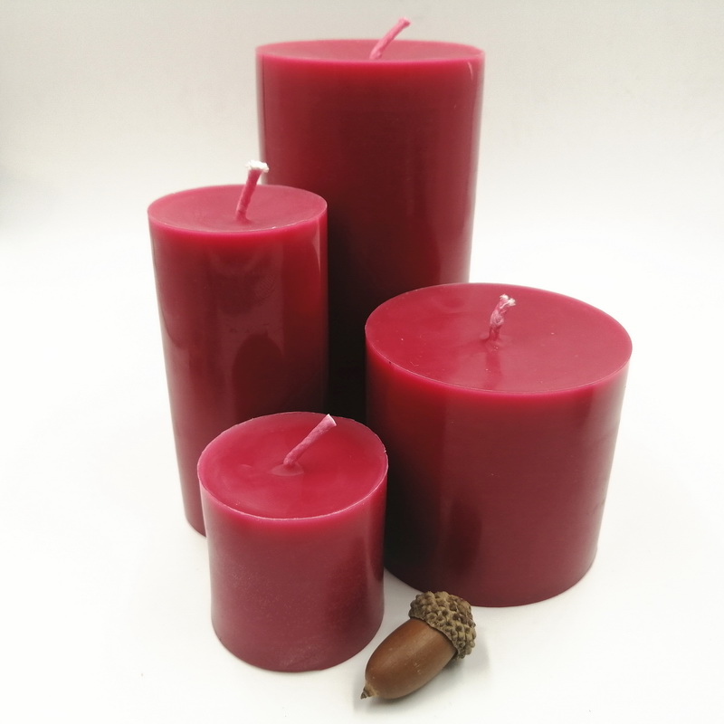 红色圆柱蜂蜡蜡烛 天然蜜蜡纯手工 创意欧式风格工艺餐桌香薰烛台