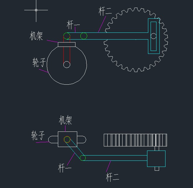 简易无碳小车转向机构CAD图纸 dwg格式