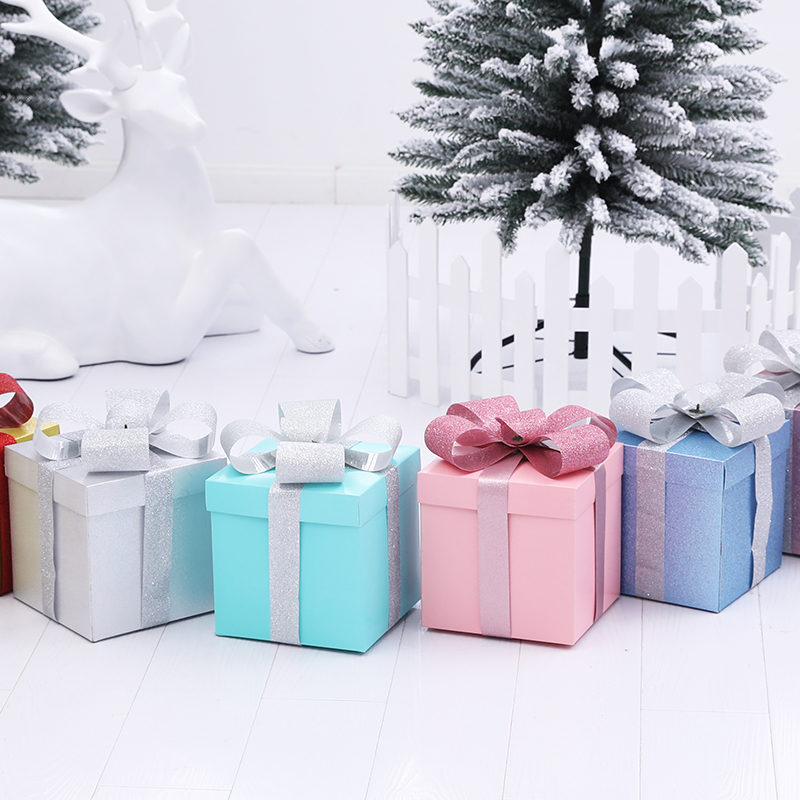 六一儿童节日金粉礼盒圣诞装饰礼物盒商场橱窗圣诞树堆头美陈装扮
