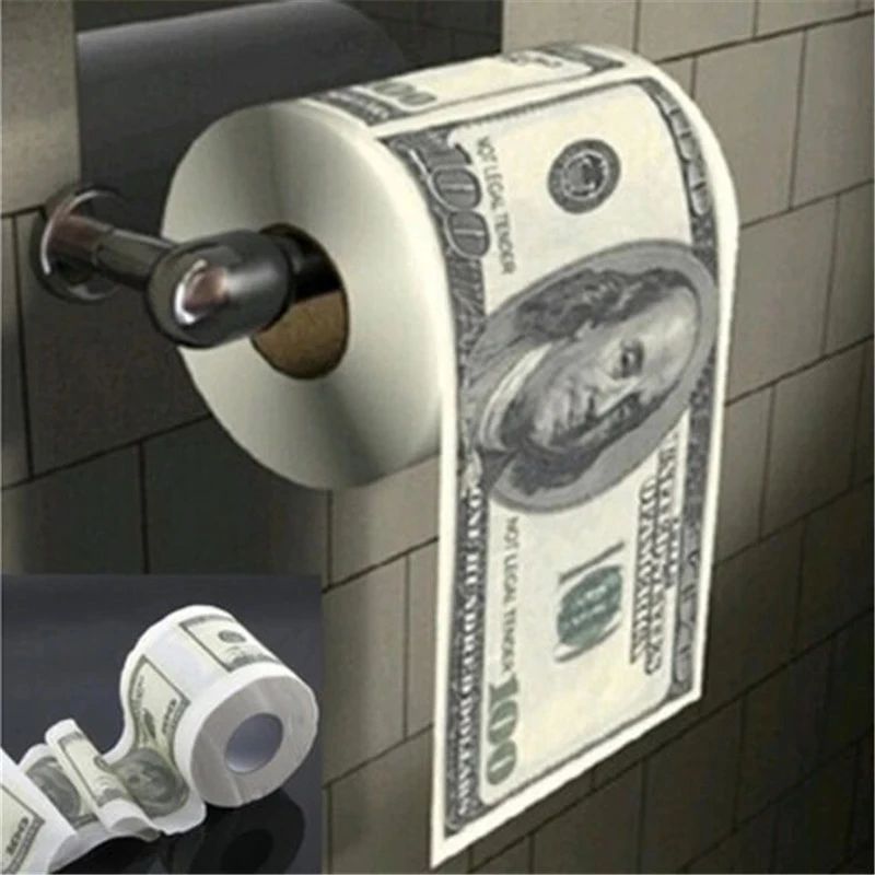 1 Roll $100 Dollar Bill Toilet Paper Christmas Decoration fo
