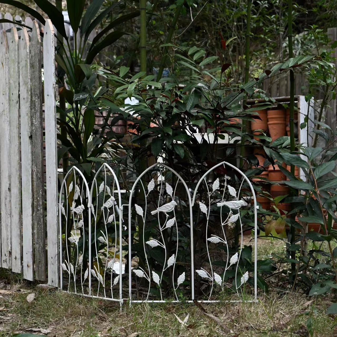 田园铁艺花园装饰小栅栏庭院围栏植物花器花架子地面阳台篱笆围挡