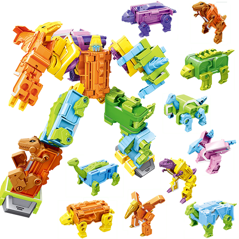 数字变形机器人玩具儿童4男孩5字母金刚合体益智3汽车6岁以上恐龙