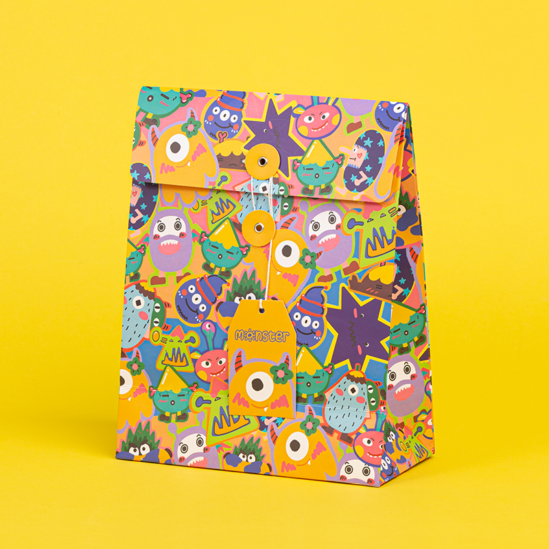礼品袋生日礼物盒子信封包装袋创意纸质礼物袋子儿童节涂鸦礼盒
