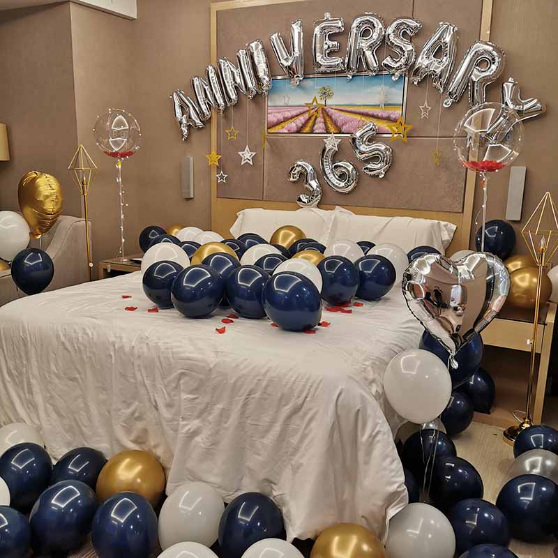 结婚一周年纪念日布置气球恋爱365天情侣浪漫求婚表白爱意装饰品