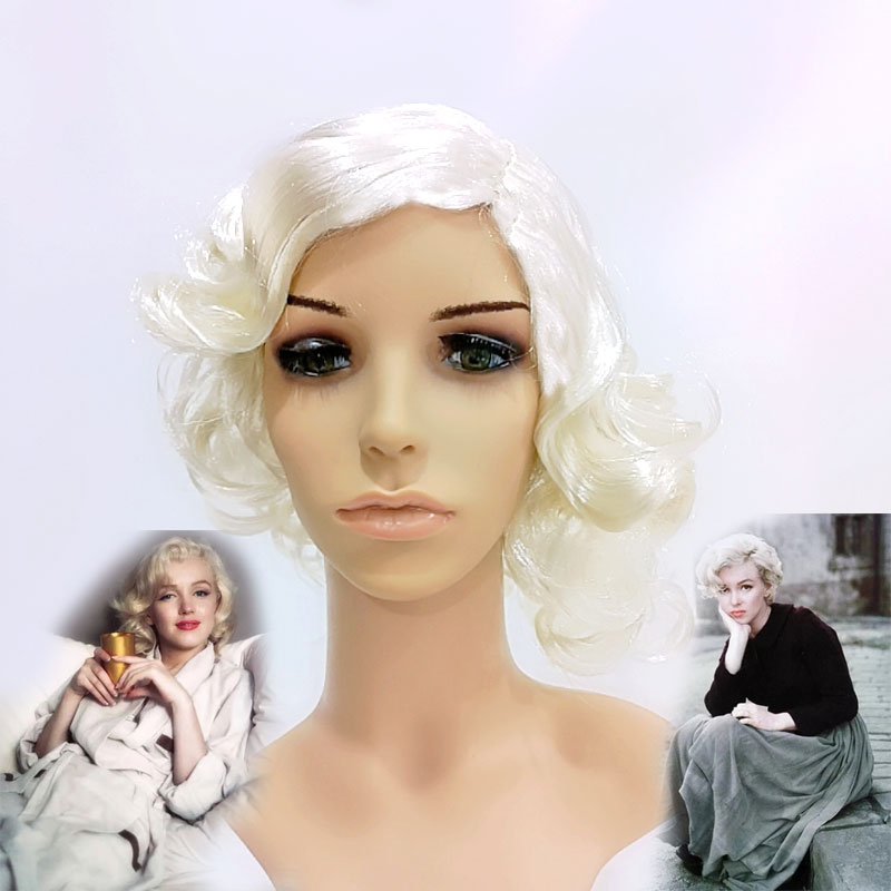 影视明星玛丽莲梦露同款假发短卷二十世纪女士发型动漫演出头套