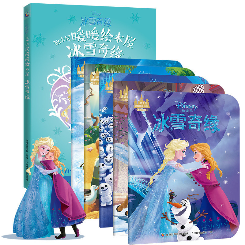 冰雪奇缘故事书全套5册艾莎和安娜的童年时光雪宝的完美夏日3-6-8岁儿童童话故事书迪士尼经典卡通动画故事书女孩爱看的公主童话书