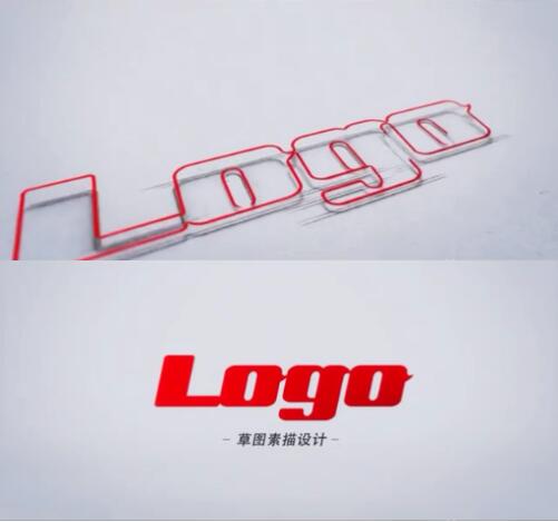 创意手绘草图CAD建筑线条描边LOGO素描设计动画开场片头AE模板