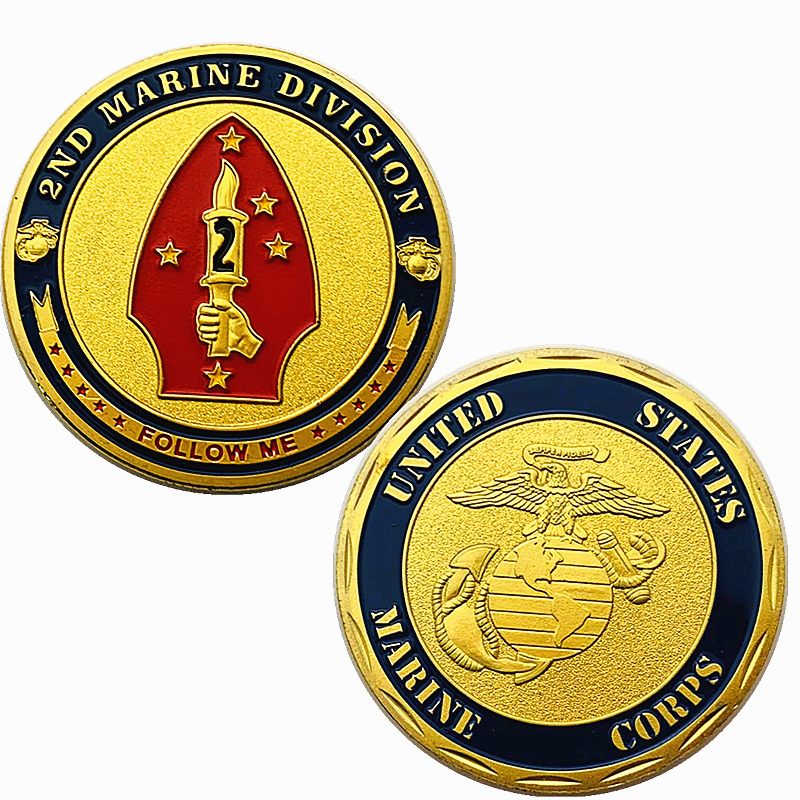 美国海军徽章摆件镀金纪念章 把玩摆件小礼品硬币海盗金币纪念币