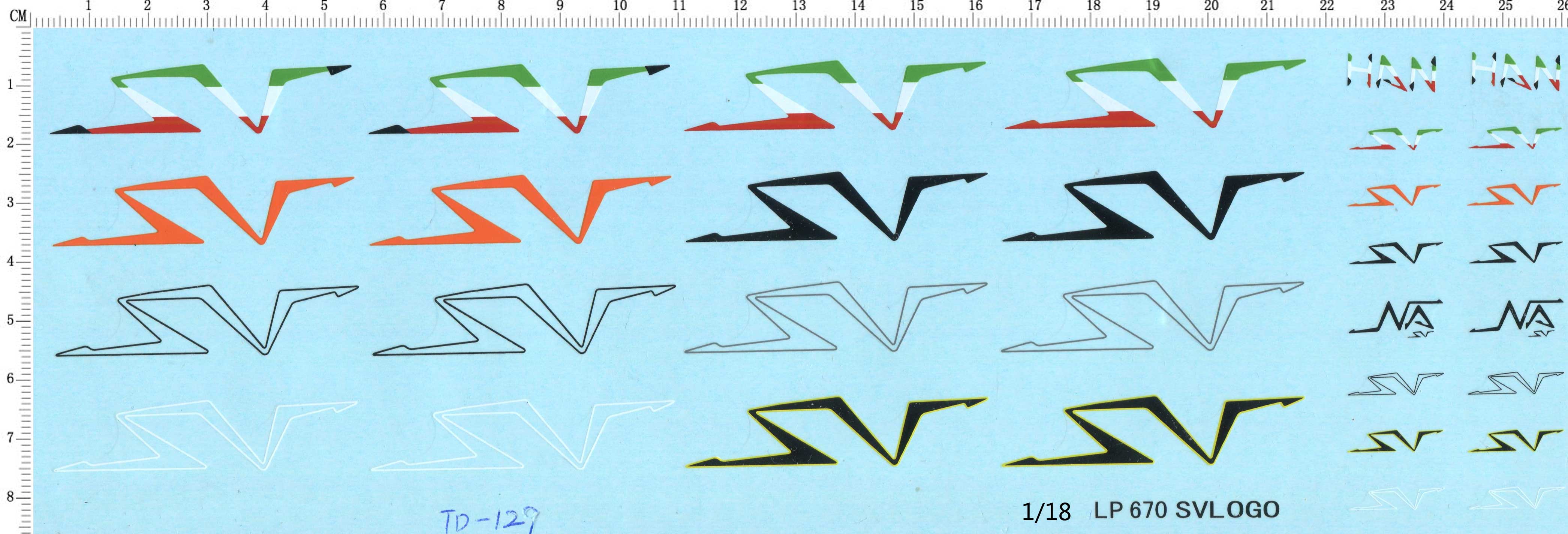 1/18 兰博基尼 林宝坚尼 LP670 SV 模型车身图案DIY水贴纸