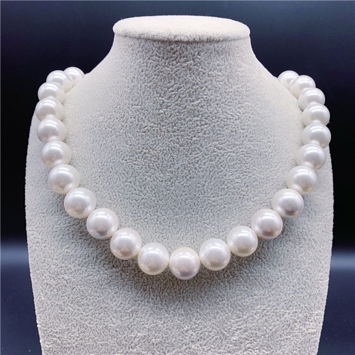天然海水珍珠项链10-12-16白色海水珍珠南洋金珠正圆送妈妈包邮