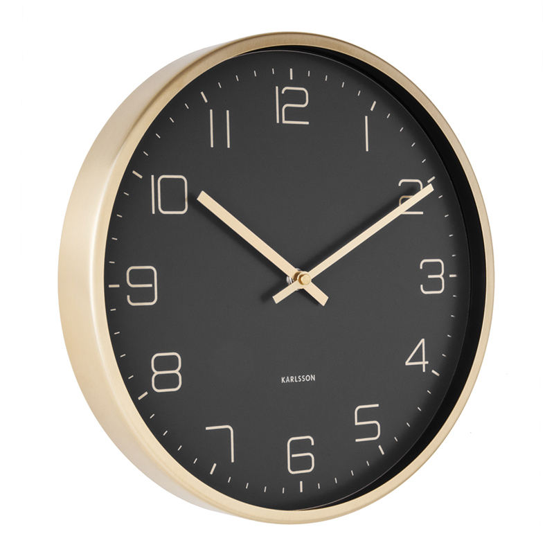 荷兰KARLSSON黄金典雅挂钟进口北欧简约现代风格客厅轻奢时尚钟表