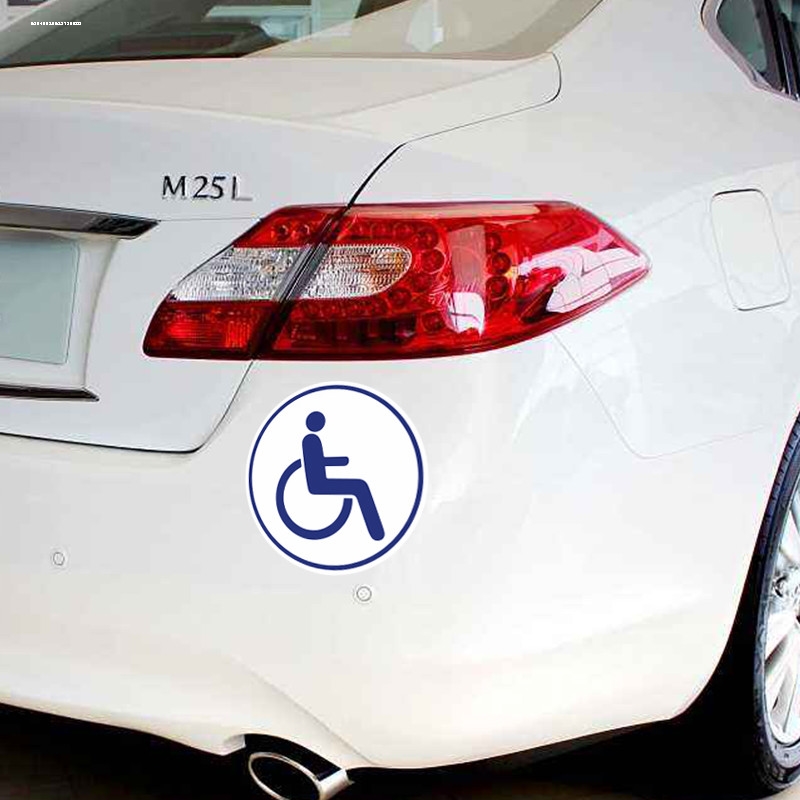 聋哑人贴纸驾驶车贴残疾残障提示磁贴电动三轮车汽车防水反光车标