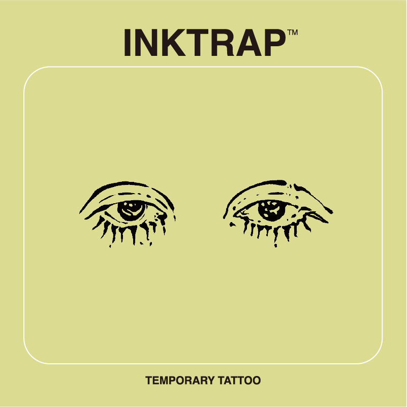 INKTRAP油墨陷阱防水持久两周半永久草本纹身贴眼睛手绘6*1.6cm