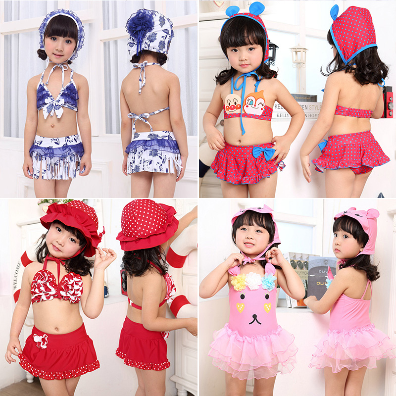 特价儿童泳衣韩国可爱女童宝宝比基尼分体中小童婴幼儿游泳衣工厂