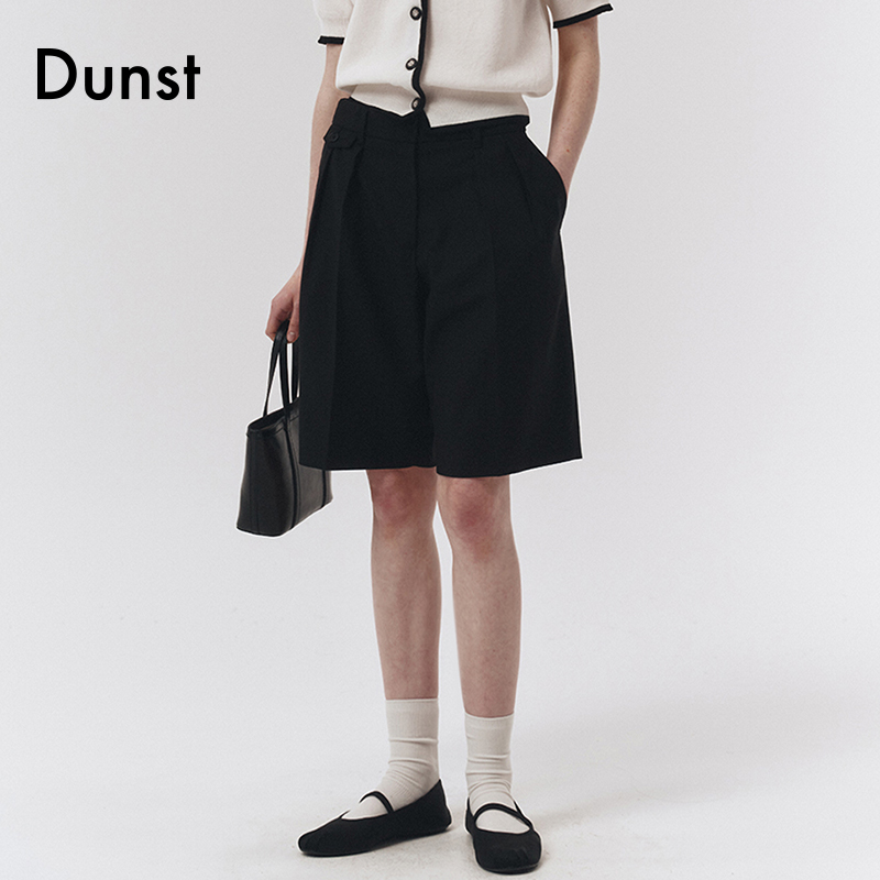 Dunst2023夏季新品基本款百慕大短裤女调节扣廓形裤子UDPA3B227