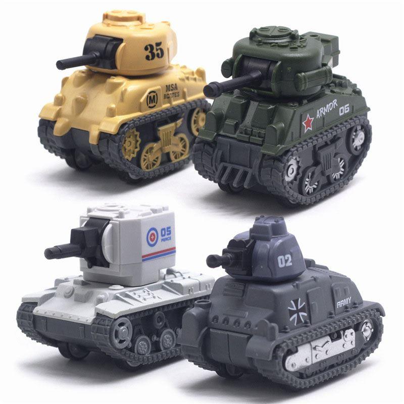 迷你合金小坦克儿童军事装甲玩具车男孩军用直升机模型武装战斗机