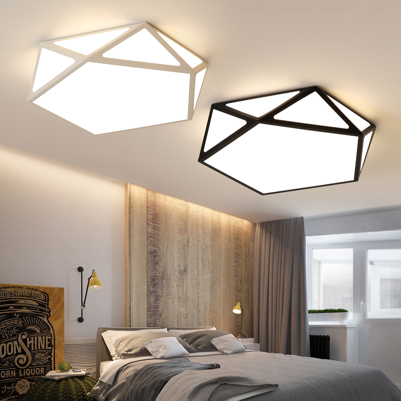 镂空几何灯现代简约大气现代风格led创意卧室灯砖石网红灯具