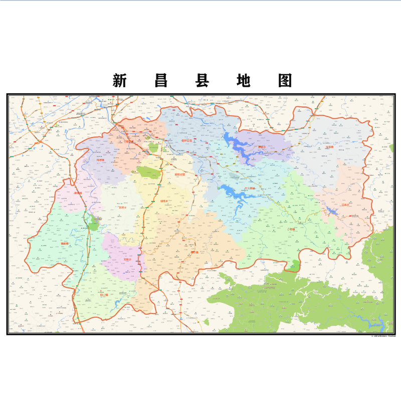 绍兴市新昌县地图2023年行政区划市区主城区街道交通地图图片素材