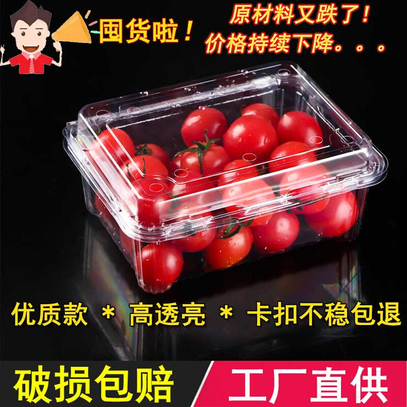 一次性水果盒子塑料透明有盖果切盒草莓盒拼盘车厘子包装盒优质款