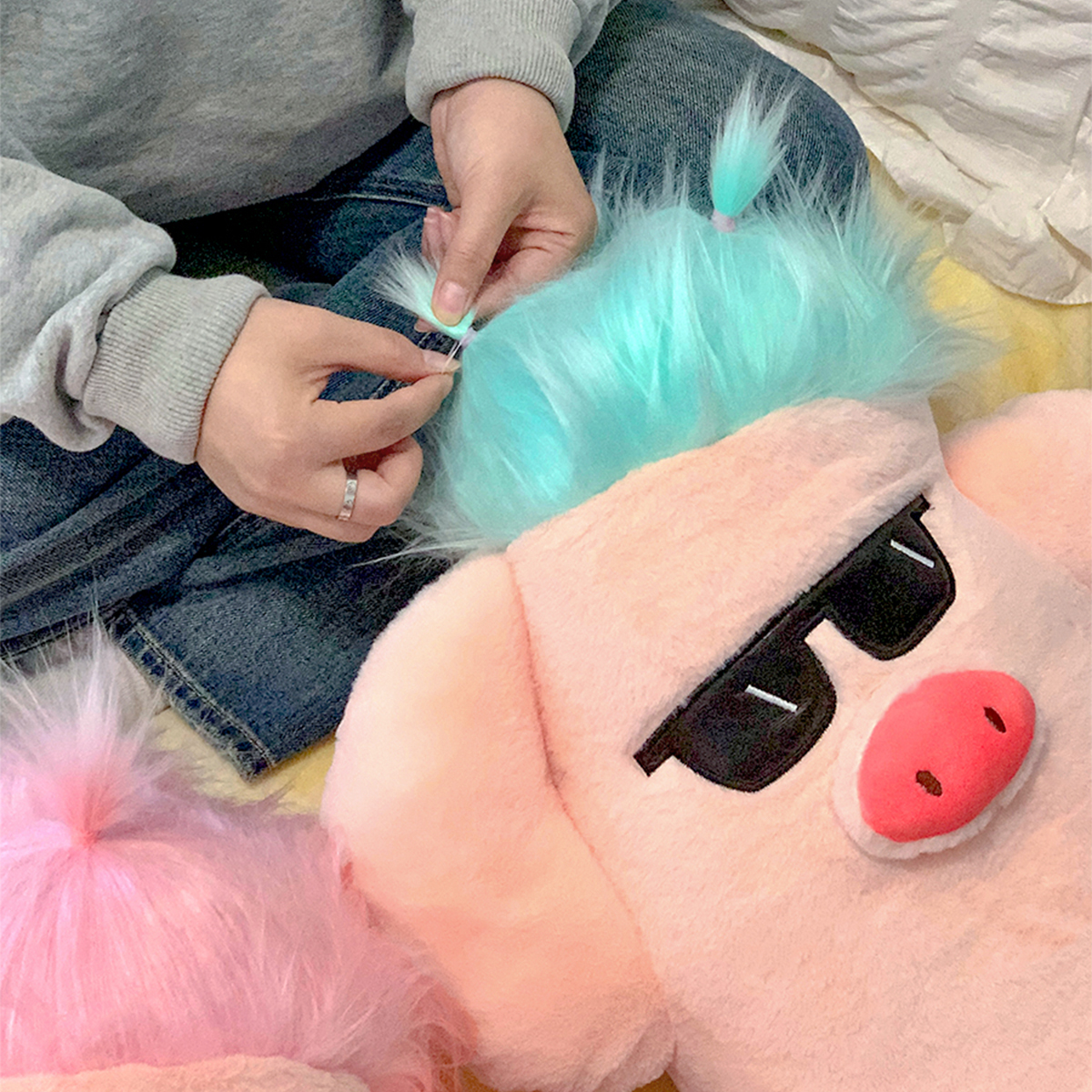 在线劲舞团！丑萌搞笑妖娆猪玩偶小猪毛绒玩具抱睡公仔礼物