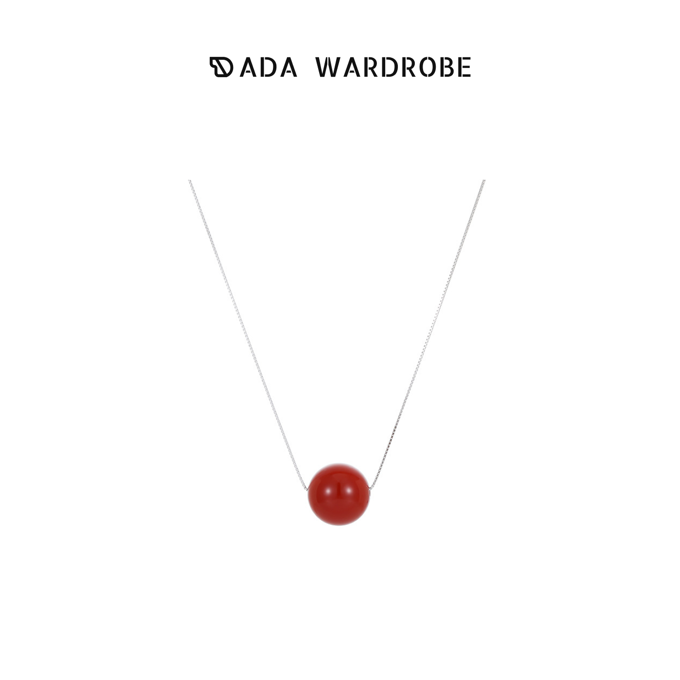 DADA衣橱 榕树下S999银新中式颗红玛瑙圆珠项链女本命年正能量锁
