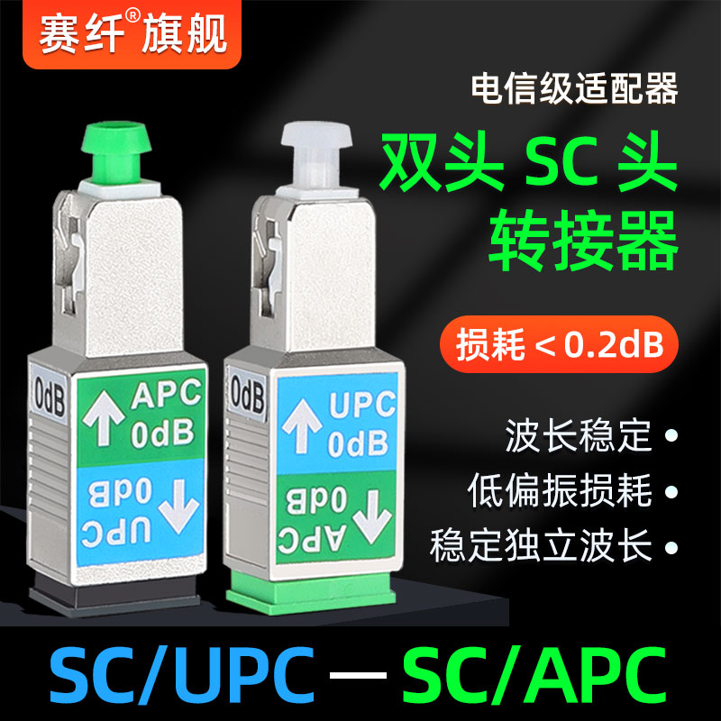 光纤转换头SC-SC适配器UPC光缆转接头接口连接APC转UPC耦合器APC单工单模延长转接对接头SC公母转接头UPC-APC