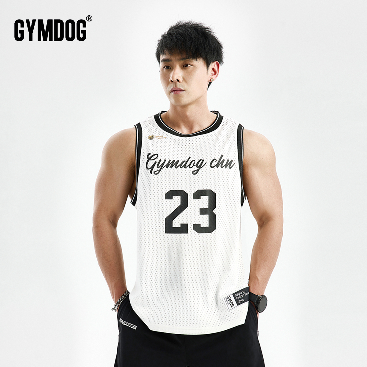 GYMDOG23号篮球背心男夏季运动健身跑步训练宽松网眼无袖T恤衣服