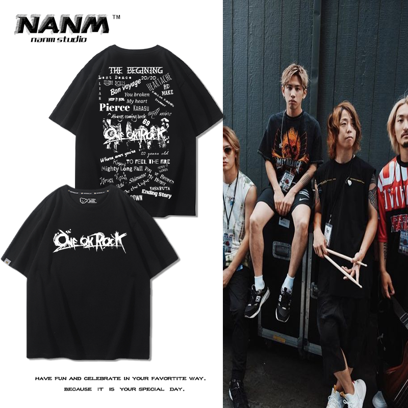 日本ONE OK ROCK摇滚乐队T恤男女款夏季美式街头宽松oversize短袖